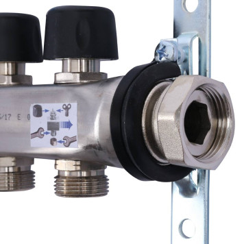 Коллектор Uponor Smart S с расходомерами стальной, 6 выходов 3/4 евроконус.-8