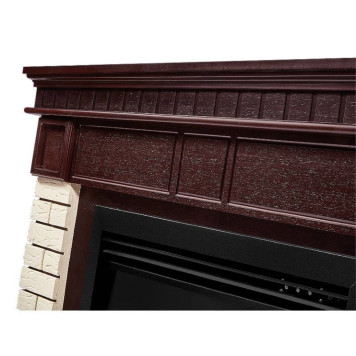 Каминокомплект: Очаг Electrolux EFP/P-2520LS N, портал Bricks 25 камень бежевый, шпон темный дуб-4
