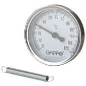 Термометр Gappo биметаллический накладной с пружиной 1-2 x 0-120C