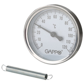 Термометр Gappo биметаллический накладной с пружиной 1-2 x 0-120C