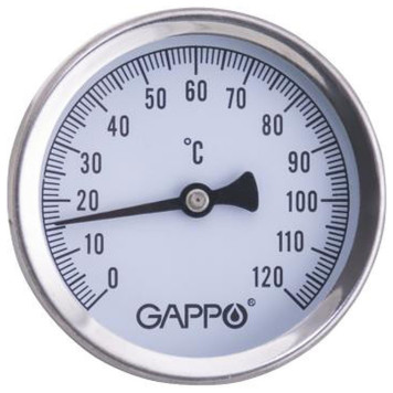 Термометр Gappo биметаллический накладной с пружиной 1-2 x 0-120C-1