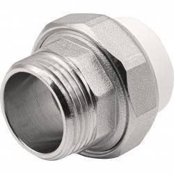 Муфта THERMOLIGHT комбинированная разъемная PP-R НР 25х1 quot; белый (10/140)