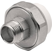 Муфта THERMOLIGHT комбинированная разъемная PP-R НР 25х1/2 белый (10/170)