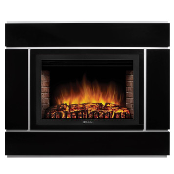 Портал Firelight Bricks Wood Classic камень коричневый, шпон темный дуб-1