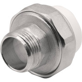 Муфта THERMOLIGHT комбинированная разъемная PP-R НР 25х3/4 белый (10/160)