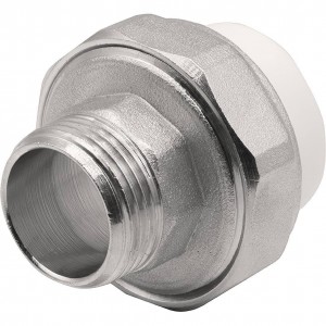 Муфта THERMOLIGHT комбинированная разъемная PP-R НР 25х3/4 quot; белый (10/160)