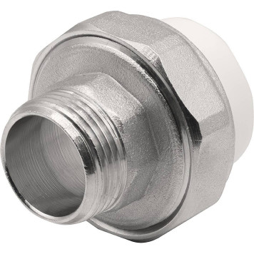 Муфта THERMOLIGHT комбинированная разъемная PP-R НР 25х3/4 белый (10/160)
