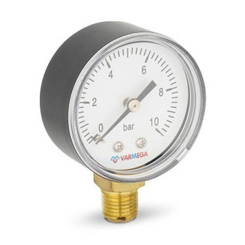 Манометр VARMEGA радиальный 50 мм, 10 бар, 1/4, VMMT10-501002-1