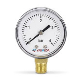 Манометр VARMEGA радиальный 50 мм, 4 бар, 1/4, VMMT10-500402