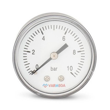 Манометр VARMEGA аксиальный 50 мм, 10 бар, 1/4, VMMT08-501002
