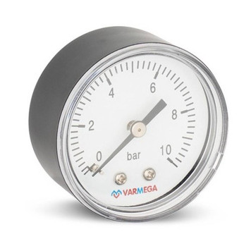 Манометр VARMEGA аксиальный 50 мм, 10 бар, 1/4, VMMT08-501002-1