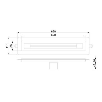 Boheme B T Infinity Душевой лоток 60 см, цвет: black 981-60-B-1