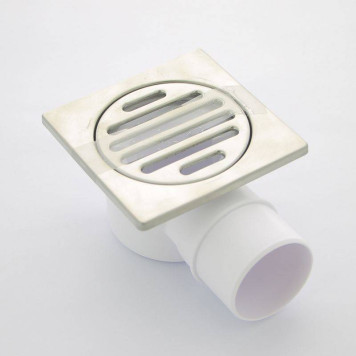 Трап McAlpine 100 х 100 мм, H=62 мм, выход 50 мм, нерж.сталь-3