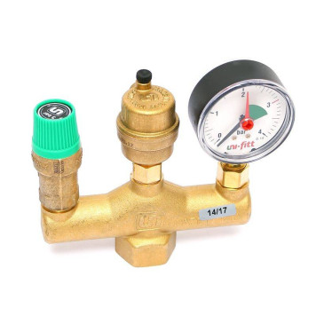 Группа безопасности котла Uni-Fitt до 50 кВт 1 3 бар латунь