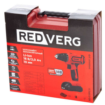 Шуруповерт аккумуляторный REDVERG RD-S18M/U-9