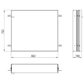 Emco Asis prime Встраиваемая рама для зеркального шкафа, 82.2xH72.2см. 9497 000 11