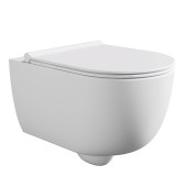 Alice Unica Унитаз 52х35см., подвесной, безободковый, смыв aliflush+, с сиденьем микролифт, с креплением, цвет: белый матовый. 32254109SET
