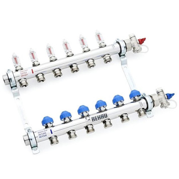 Распределительный коллектор HKV-D на 2 контура нержавеющая сталь Rehau. 12080211002