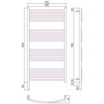 Сунержа Богема 3.0 Полотенцесушитель электрический 60x120h, лев., цвет: мат. белый 30-5802-1260-1