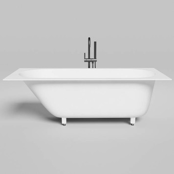 Salini Ornella Kit Встраиваемая ванна 170х75х60cм, овальная чаша, донный клапан, сифон, щелевой слив-перелив, S-Sense, цвет: белый матовый. 102411M-1