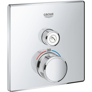 29123000 Grohtherm SmartControl Внешняя часть термостатического смесителя на 1 выход, хром 29123000