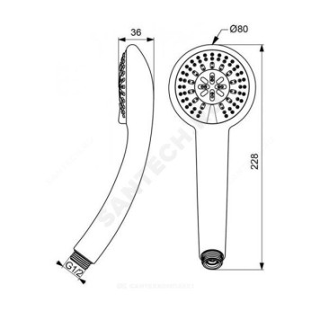 Лейка/душ FRESH S3 3/реж струи Vidima BA206AA-1