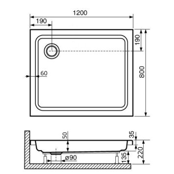 Душевой поддон прямоугольный RGW STYLE 800x1200-7