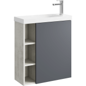 AQ ALB0106RLS Alba Корпус тумбы под умывальник правый, светлый камень, 600х700х250 мм ALB0106RLS