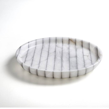 3SC RIGATO Лоток универсальный, настольный, цвет: натуральный ALABASTRO/хром