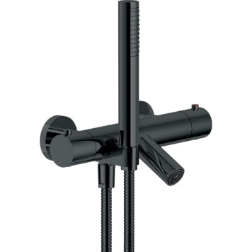 VE125010/2FLP VELIS термостатический смеситель для ванны, с ручным душем и шлангом 150 см, глянцевый черный VE125010/2FLP