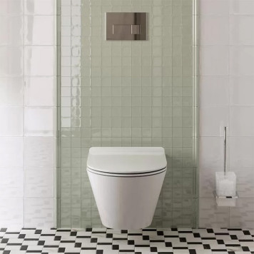 Kerama Marazzi PLAZA Modern Унитаз подвесной безободковый, система смыва RIM UP+, цвет: белый глянцевый. PLV.wc.02\WHT-2