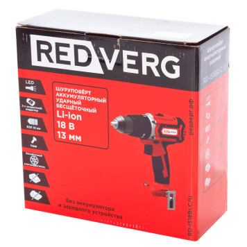 Шуруповерт аккумуляторный ударный бесщеточный REDVERG RD-IS18BLC/U (без акк, без з/у)-8