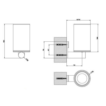 Gessi 316 Стакан подвесной, цвет: шлифованная сталь/черный-1