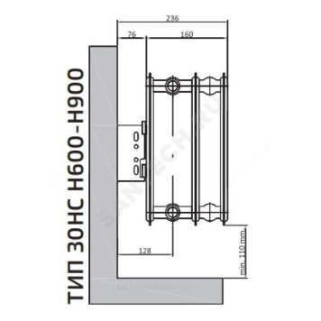 Радиатор панель HC 30 900х600 1908Вт бок/п RAL9016 Heaton Plus-1