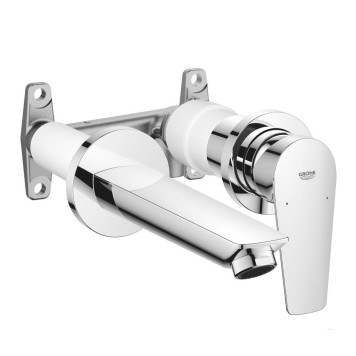 20474001 BauEdge 2020 Смеситель для раковины, на 2 отверстия, настенный монтаж, хром (замена 20474000) 20474001