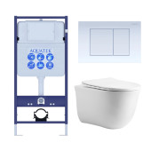 Set AQUATEK КЛАССИК cm (рама AQUATEK Standard INS-0000012 с звукоиз.прокладкой+крепеж KKI-0000002+кнопкаKDI-0000009+унитаз КЛАССИК AQ1112-00 с крышкой SET AQUATEK КЛАССИК cm-009 4в1