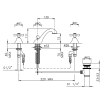 Nicolazzi Nuova Brenta Смеситель для раковины на 3 отверстия, с донным клапаном, излив: 130мм, цвет: бронза