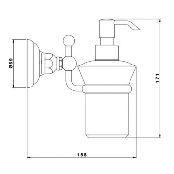 Nicolazzi Accessori Classica Дозатор для жидкого мыла, подвесной, керамический, цвет: белый/хром-1
