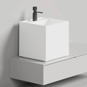 Salini Armonia Square TOP 03 Раковина накладная 45х45х45cм., с 1 отв, мат-л: S-Stone, цвет: белый матовый. 130523TM