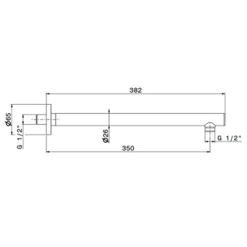 Newform XT Кронштейн для верхнего душа, настенный., L=35см, G1/2 , цвет: хром. 27670.21.018-1