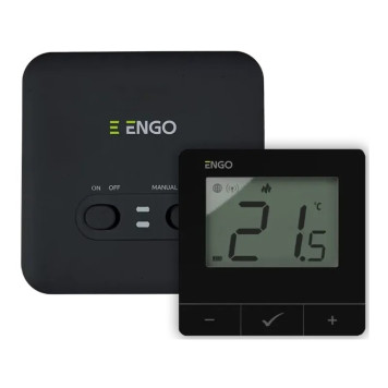 Терморегулятор, ENGO, беспроводной, управляемый через интернет, Wi-Fi, на батарейках, черный