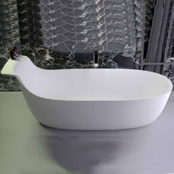 KNIEF Prime Ванна отдельностоящая овальная 195х85xh75/50см, со слив переливом , цвет: белый матовый