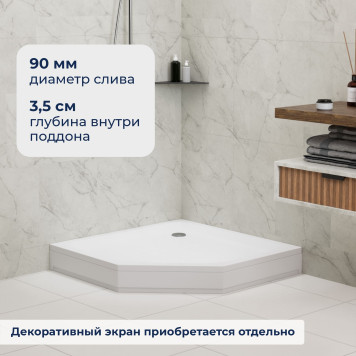 Душевой поддон трапеция RGW LUX/TN-TR 1000x1000-2