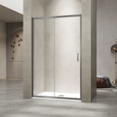 Душевая раздвижная дверь-купе в нишу PA-114Gr профиль серый 1300