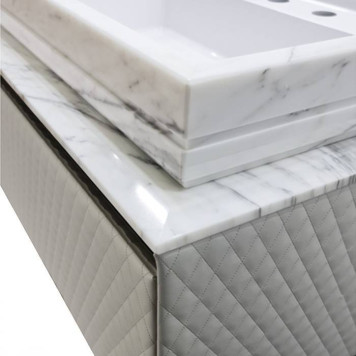 VITAGE milldue edition FOUR SEASONS Тумба подвесная 180х56х35см, с мраморной столешницей, с 2 раковинами, отделка: agata leather-4