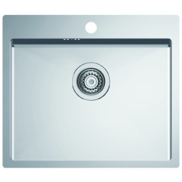 Alv 1124382 Quarto 10 Мойка F/S, 1 чаша, 1 мм, BRS, 3½ 550x480х190 мм+сифон 1130551, 600 мм 1124382