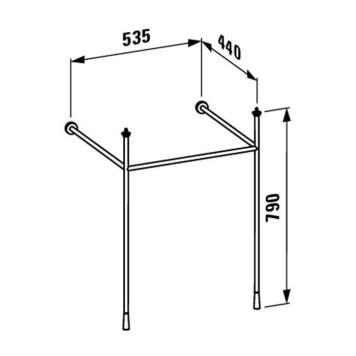 Laufen Kartell Консоль 53.5х44х79см, с раковиной на 1 отв,, напольная, Sx, покрытие LLC, цвет: черный матовый. 3.8533.5.450.000.1, 8.1033.5.000.104.1-1