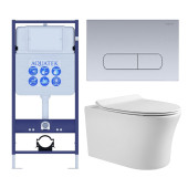 SET AQUATEK НИКА-014 4в1 (рама AQUATEK Standard INS-0000012+крепеж KKI-0000002+клавиша KDI-0000014+унитаз НИКА AQ2009-00 с тонким сиденьем soft-close) SET AQUATEK НИКА-014 4в1