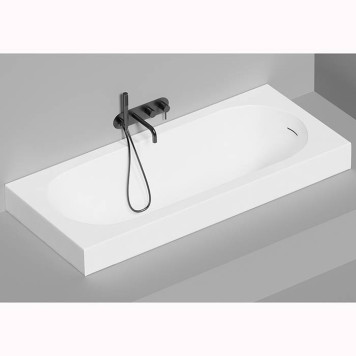 Salini Ornella Kit Встраиваемая ванна 170х75х60cм, овальная чаша, донный клапан, сифон, щелевой слив-перелив, S-Sense, цвет: белый матовый. 102411M-3