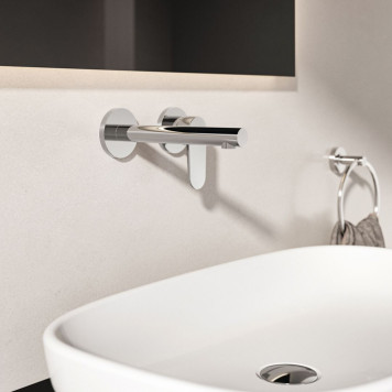 Ideal Standard Ceralife O Смеситель для раковины, настенный, излив: 18см., без донного клапана, для монтажа с A1313NU цвет: хром. BE019AA-4